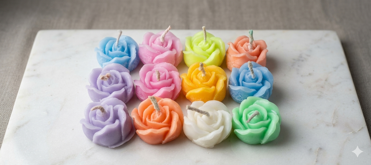 Blooming Rose Candles